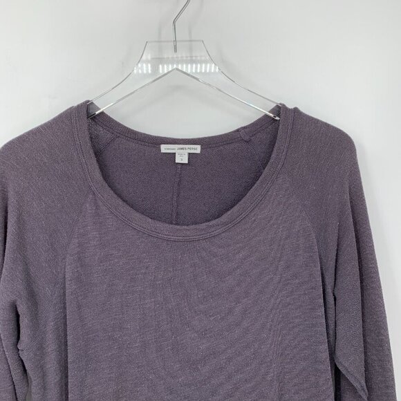 James Perse raglan tunic sweatshirt dress washed heather gray knit stretch 3 L - Picture 2 of 4